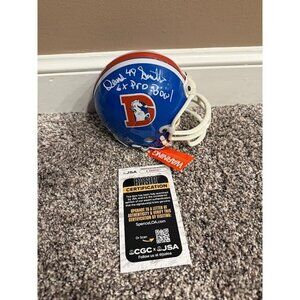 Dennis Smith signed 6x Pro Bowl autographed Denver Broncos Mini Helmet JSA